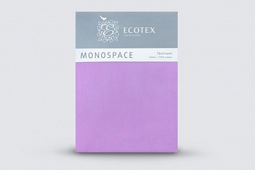 Простыня из сатина Моноспейс Ecotex 1,5 спальная фиолетовая 